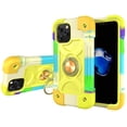 thumbnail image 1 of Protective Defender Case for iPhone 11 Pro Max 6.5" 2019, Allytech Drop Proof Car Mount Ring Kickstand Hard PC and Silicone Shockproof Cover with Tempered Glass Screen Protector[1 PCS], Rainbow Green, 1 of 6