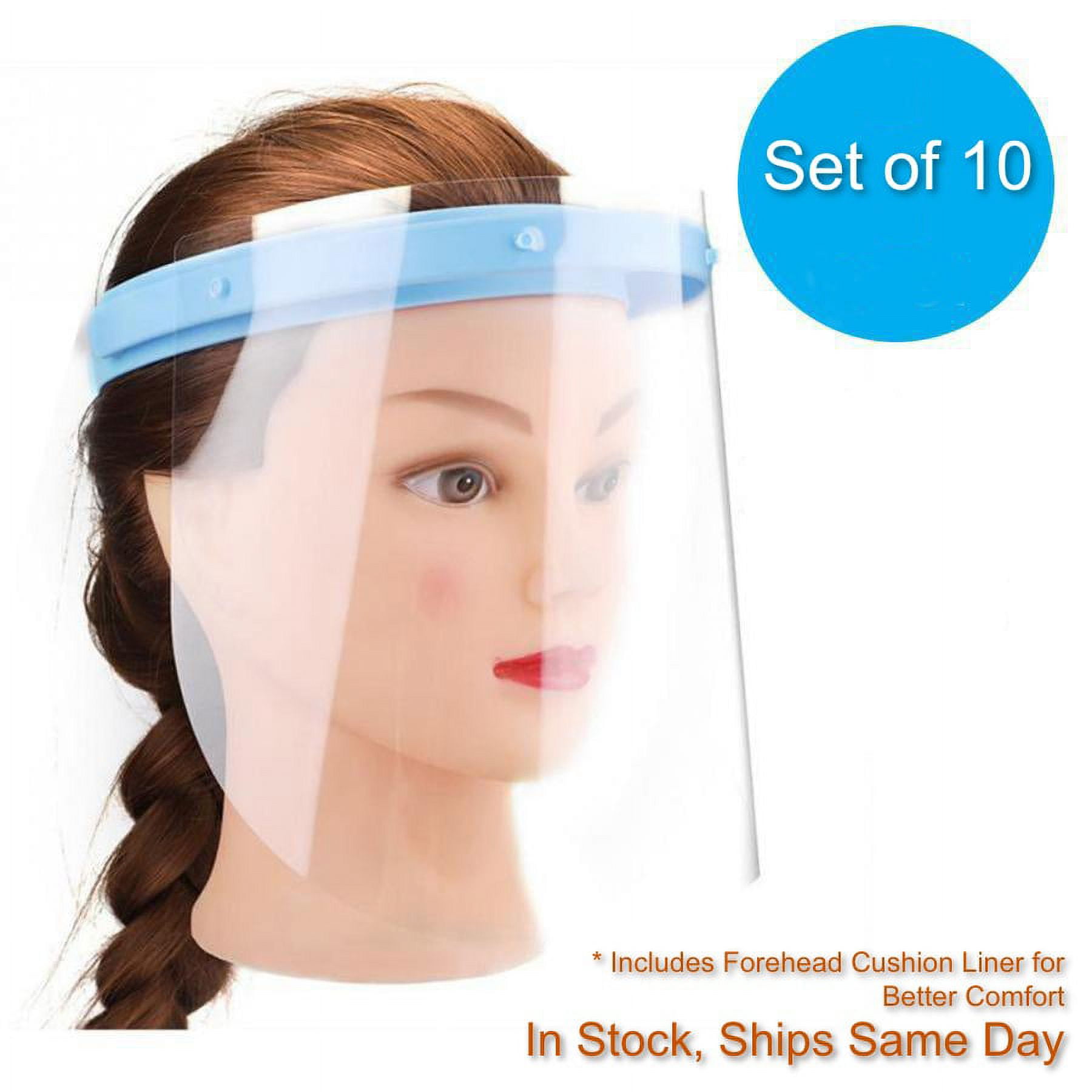 Protective Detachable AntiFog Face Shield Includes Forehead Support