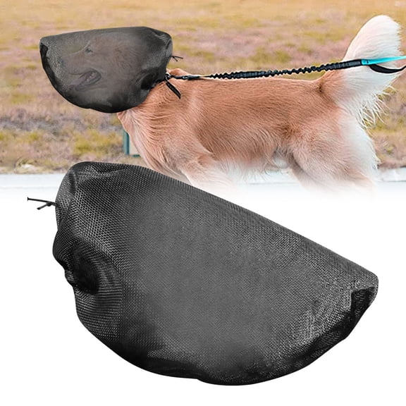 Protective Dog Face Mesh Net for Outdoor Lightweight Adjustable Breathable Muzzle Guard
