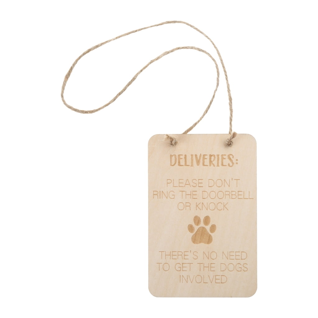 Protective Dogs Please Do Not Knock or Ring Doorbell Wood Sign Plaques Doorbell Wall Hanging