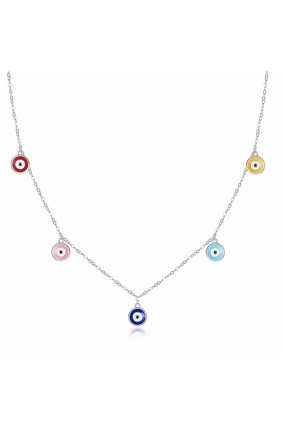 Protective Eye Necklace - 925 Silver Adjustable Chain Delicate Pendant Jewelry for Women