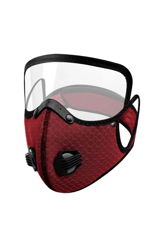 Protective Face Mask With Detachable Eye Shield, Breathable Honeycomb Mesh Face Cover, Dual Exhaust Valves, For Outdoor Cycling Commute Dust Protection