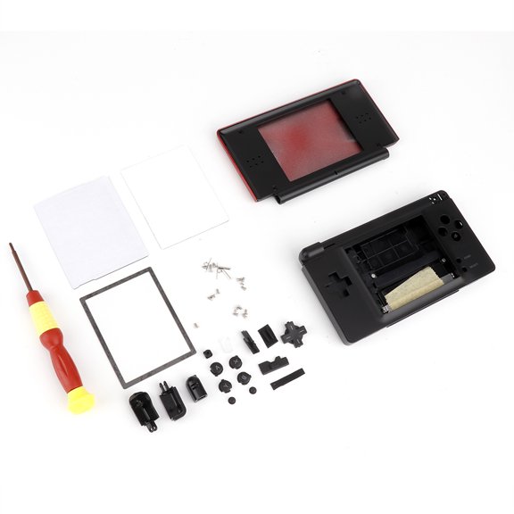 Protective Game Console Housing Shell Replacement Kit With Screwdriver NDSL(Red)