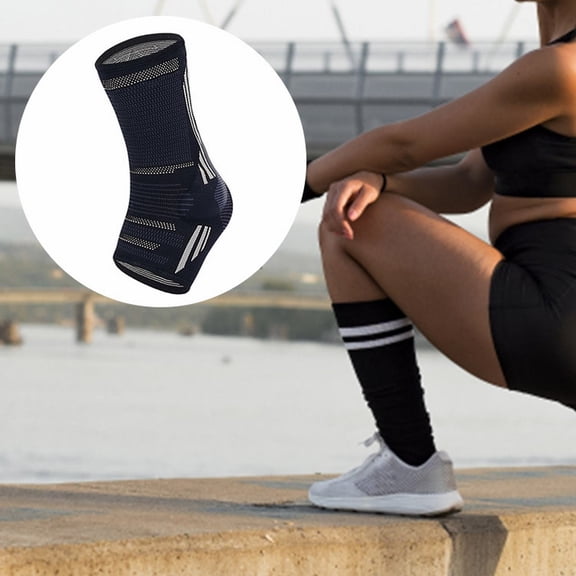 Protective Gear Ankle Support Sleeve for Sprain Recovery and Tendon Brace with Silicone Gel Coverage and Secure Fit,XL,Grey C