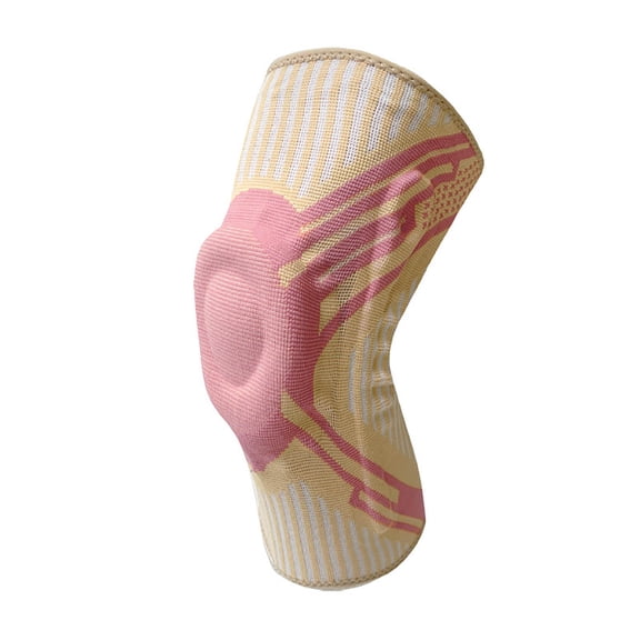 Protective Gear Knee Brace with Spring Support and Adjustable Compression for Joint Stability and Fitness Training,48 53 cm,Pink