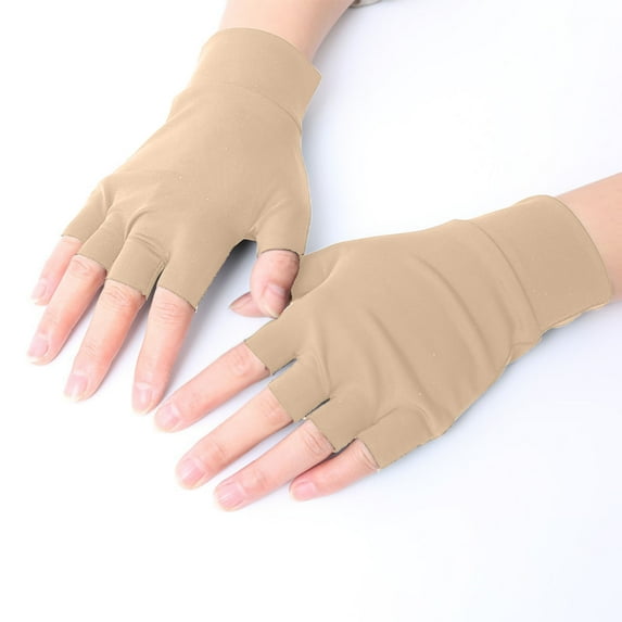 Protective Gloves Beige-1 Pairs Elderly Skin Thin Protector Gloves Tone Fingerless Gloves Bruise Ab Rasion Protective To Cover Br Uising