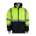 thumbnail image 1 of Protective Industrial Products Ansi R3 Black Bottom Bomber Jacket Hi Vis Lime Yellow Xl, 1 of 2