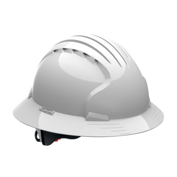 PIP Industries B3113638 Evolution Deluxe 6161 Full Brim HDPE Shell 6-Point Polyester Suspension Ratchet Adjustment Hard Hat, White