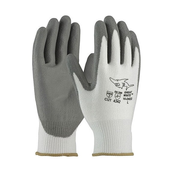 Pip Coated Gloves,PolyKor Fiber,L,PK12 16-D622/L