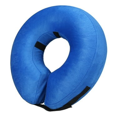 Protective Inflatable Collar for Dogs and Cats - Soft Pet Recovery Collar Does Not Block Vision E-Collar (M, Blue)