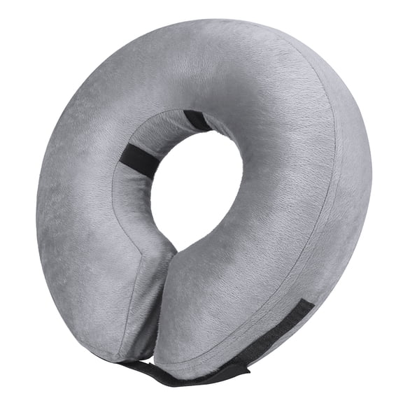 Protective Inflatable Collar for Dogs and Cats - Soft Pet Recovery Collar Does Not Block Vision E-Collar (M, Gray)