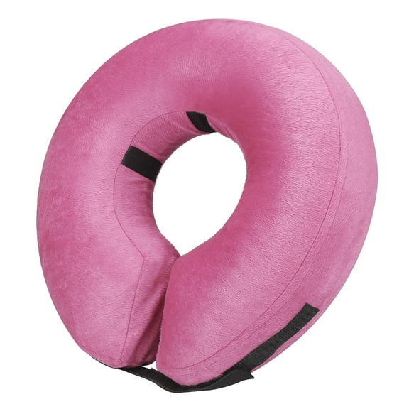 Protective Inflatable Collar for Dogs and Cats - Soft Pet Recovery Collar Does Not Block Vision E-Collar (S, Pink)