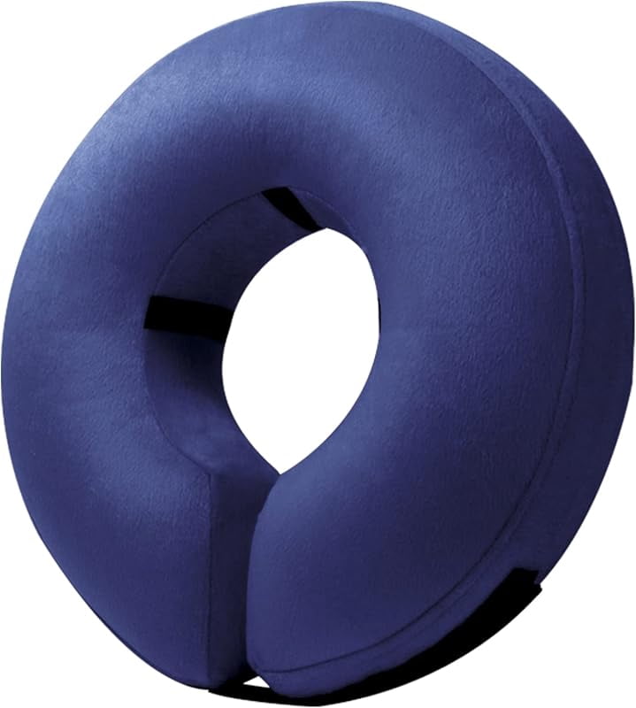Protective Inflatable Collar for Dogs and Cats - Soft Pet Recovery Collar Does Not Block Vision (Large, Blue)