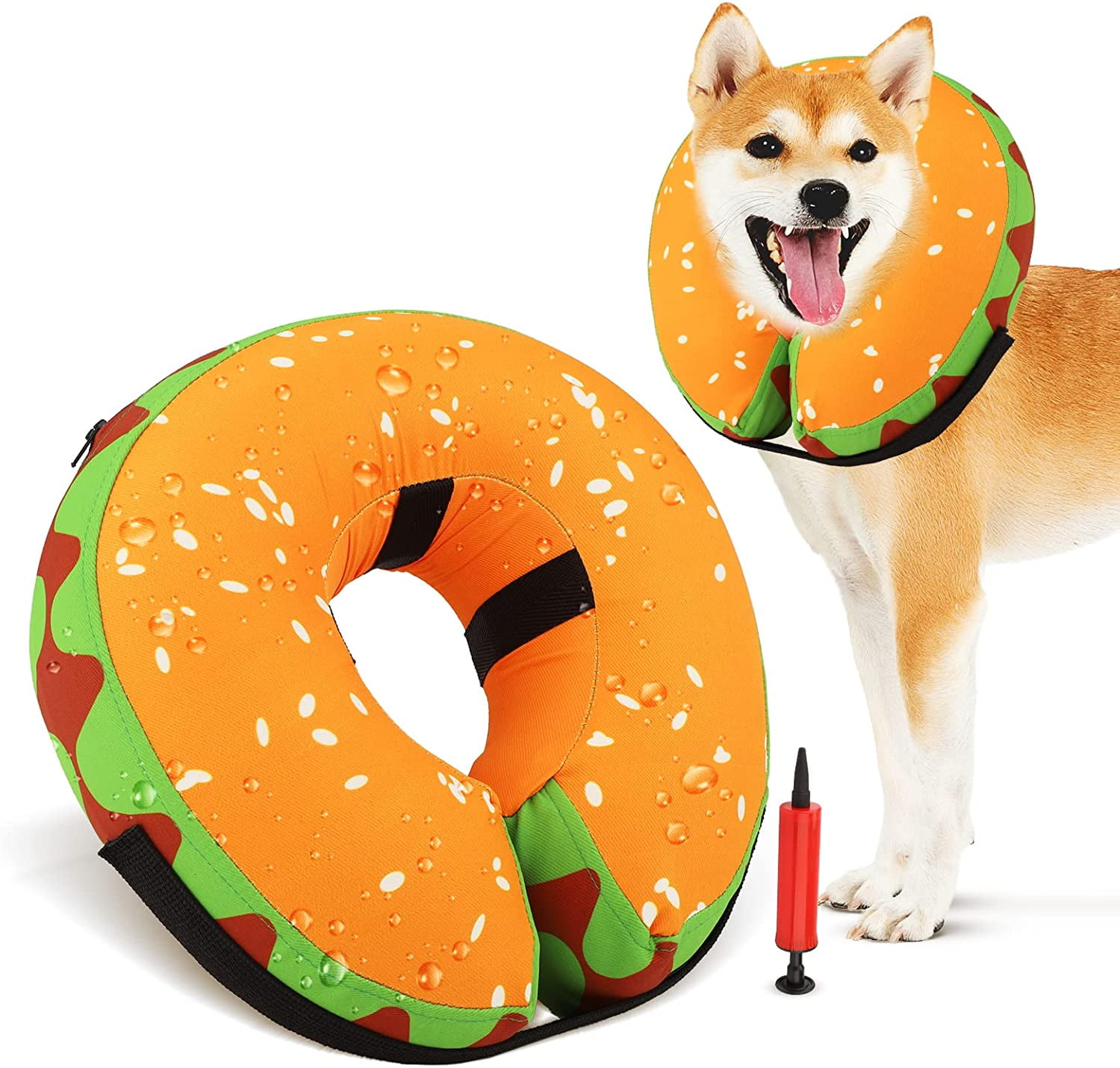 Protective Inflatable Collar for Pets, Adjustable Pet Recovery Cone