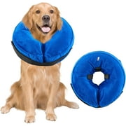 Protective Inflatable Dog Cone for Small Medium Large Dogs and Pets - Adjustable Soft Recovery Neck E-Collar after Surgery to Prevent Biting and Scratching, Alternative Donut Elizabethan Collar L