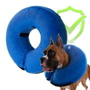Protective Inflatable Recovery Collar For Dogs & Cats After Surgery,Soft Dog Collar Prevent Pets From Touching Wounds, Stitches And Rashes-Blue