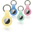 thumbnail image 1 of Protective Key Ring Cases for Airtags (4 Pack) Secure Silicone Airtag Holders, with Heavyweight Metal Alloy Key Chain, Anti Loss Finder, Pet Tracker, Assorted Colors, 4 Holders (Pastel Colors), 1 of 3
