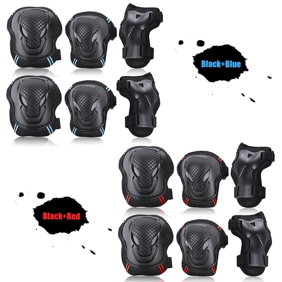 Protective Knee Pads Set 6 Protector Kit Knee Pads Elbow Pads Wrist Guards Protective Equipment Set Safety Protection Pads For Skateboard Cycle Riding