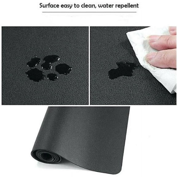 Protective Leather Desk PC Workstation Mat Waterproof Pad Soft Black