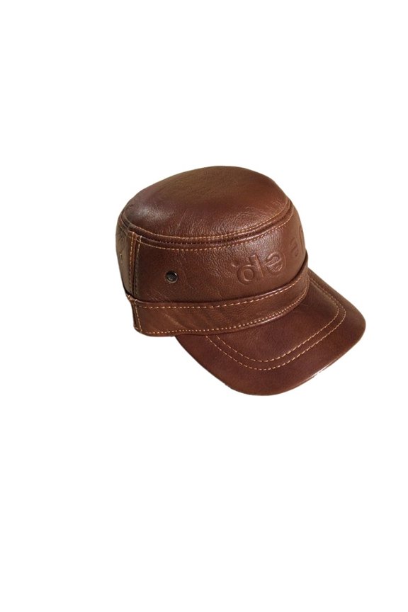 Protective Leather Man Cow Ear Cotton Padded Cap In Middle-aged Men Cowhide Hat Adjustable Thickening Warm Winter Outdoor Male ,Unisex