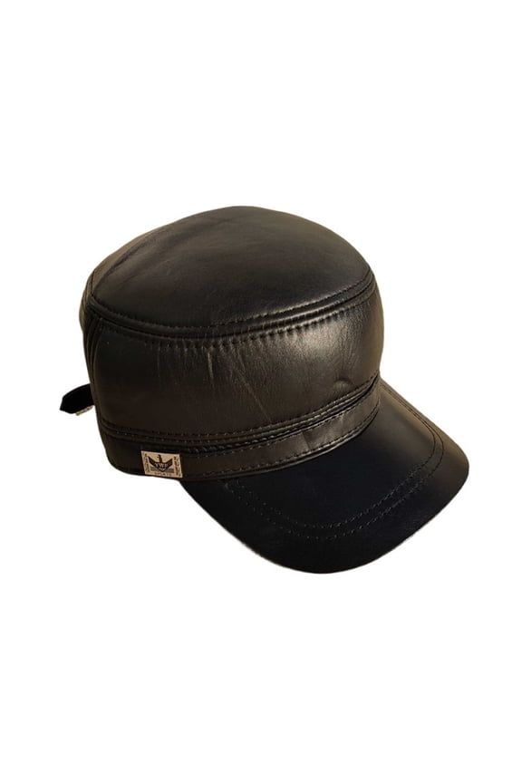 Protective Leather Man Cow Ear Cotton Padded Cap In Middle-aged Men Cowhide Hat Adjustable Thickening Warm Winter Outdoor Male ,Unique Design