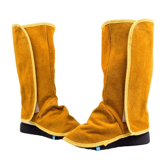 Protective Leather Welding Overshoes Offering Quick Detach Function Heat Proof Flame Retardant and Long Service Wear