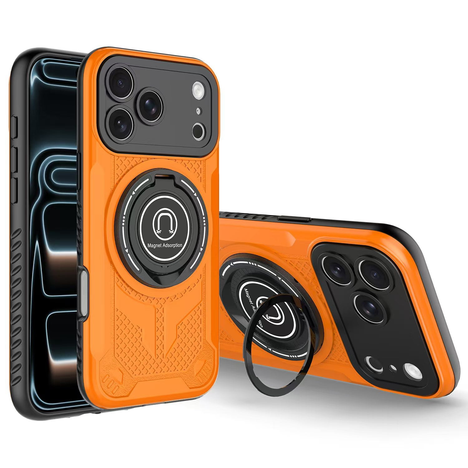 Protective Loop Strap Armor Case for iPhone 17 Pro Max (MagSafe Compatible) - Orange