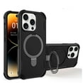 thumbnail image 1 of Protective Magnetic Kickstand Case for iPhone 15 Pro Max with Tempered Glass Screen Protector - Black, 1 of 5
