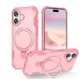 thumbnail image 1 of Protective Magnetic Kickstand Case for iPhone 17 with Tempered Glass Screen Protector - Light Pink, 1 of 4
