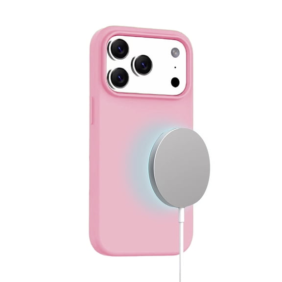 Protective Magnetic Silicone Case for iPhone 17 Pro Max - Pink