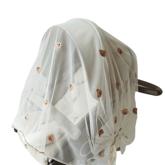 Protective Net for Infant Net for Pram Cartoon Embroidered Bassinet Mesh Cover Baby Accessories