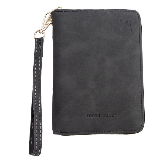 Protective Passport Holder, Multifunctional Travel Document Pouch, Portable Zipper Passport Wallet for Cards, Cash and Travel Essentials(Black)