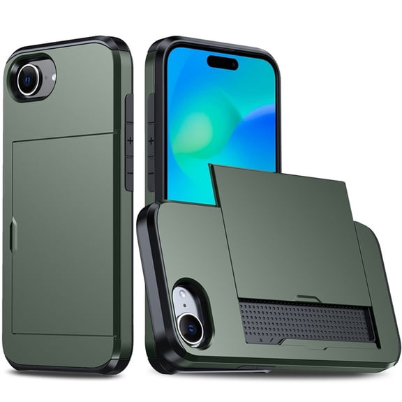 Protective Phone Wallet Case Cover Housing Sleeve with Builtin Card Slot Compartment and Impact Absorption Everyday Use