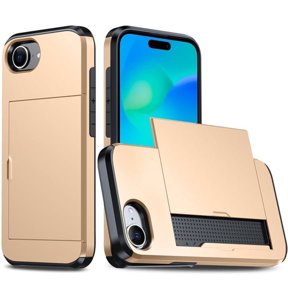 Protective Phone Wallet Case Cover with Builtin Card Slot and Impact Absorption