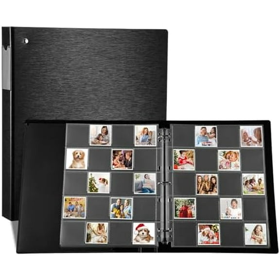 Protective Photo Slide Storage Box Set - 50 Pages Acid Free Protector 3 Ring Pocket Binder With Plastic Sleeves - Holds 20 35mm Slides Each Page - Presentation Book for Organizing