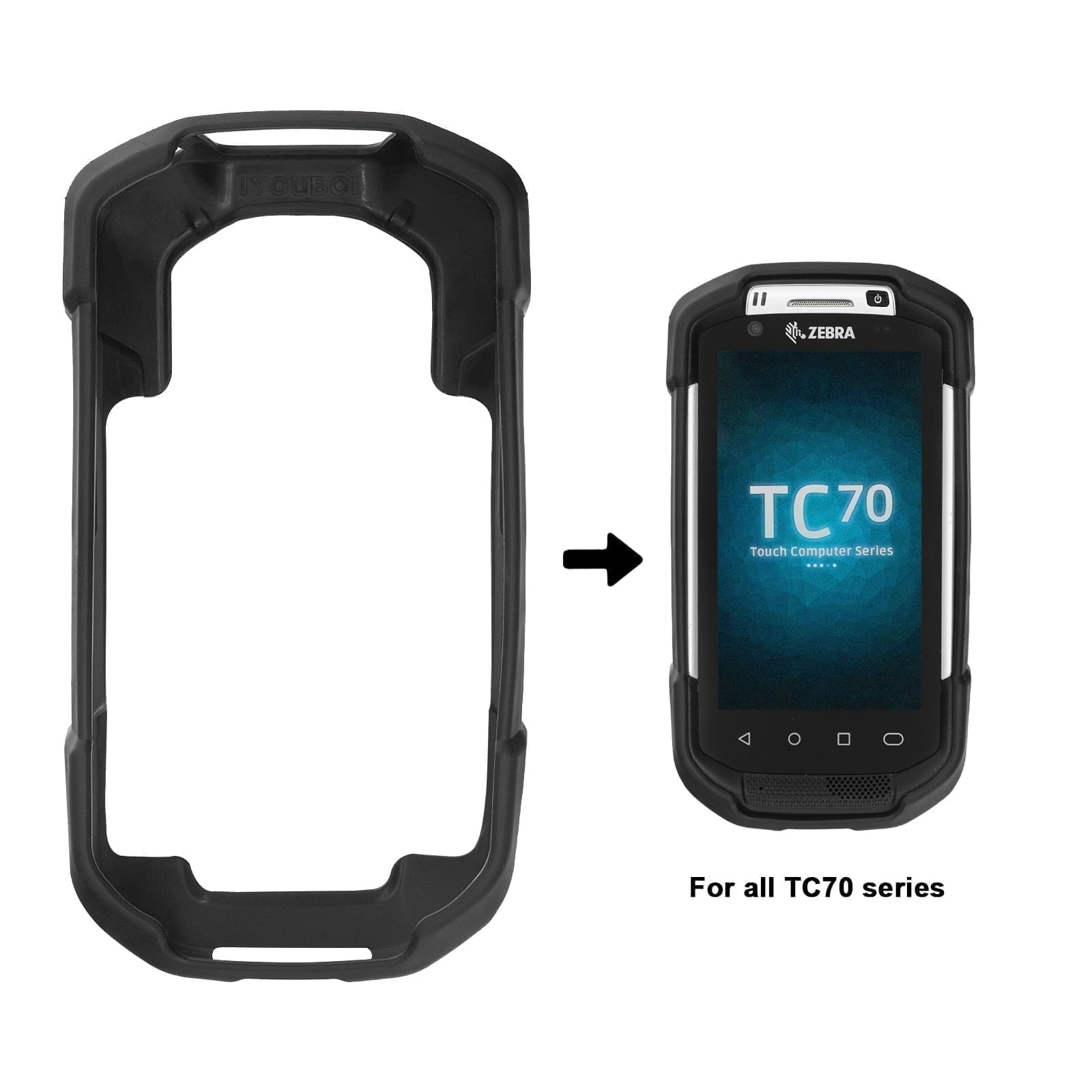 Protective Rubber Case for Zebra TC70 TC72 TC75 TC77 TC70X TC75X, Soft ...