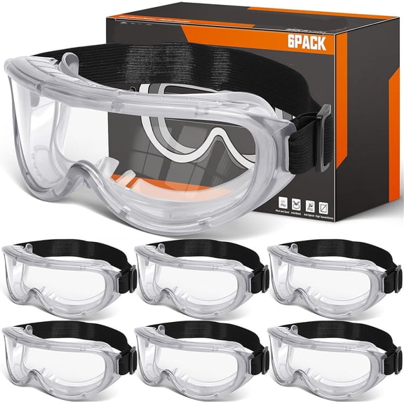 Protective Safety Goggles Anti-Fog, Adjustable Chemical Splash Eye Protection