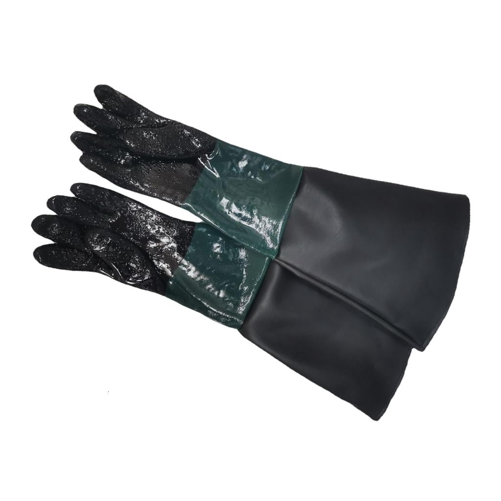 Protective Sandblasting Gloves 25.6Inch Long with Secures Particle Grip ...