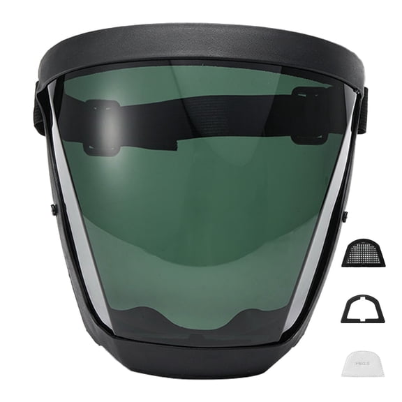 Protective Shield Anti Fog Adult Shield Face Mask, Durable Plastic Face Shield Visor, Protective Head Cover with Semi-Enclosed Design, for Safety, Clear Visor, 1Pc, Multicolor(Black3,7.3x5.3")