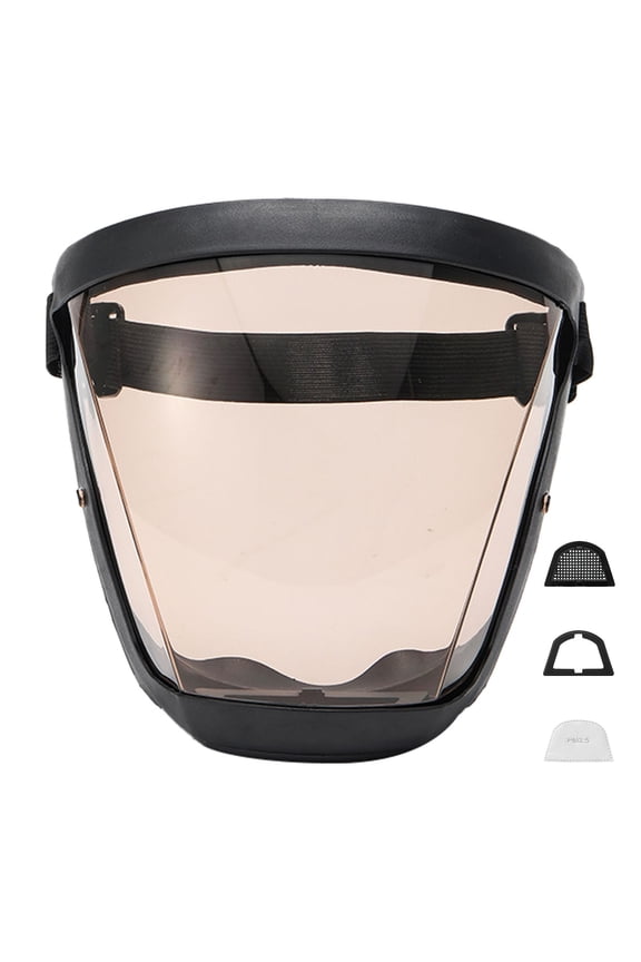 Protective Shield Anti Fog Adult Shield Face Mask, Durable Plastic Face Shield Visor, Protective Head Cover with Semi-Enclosed Design, for Safety, Clear Visor, 1Pc, Multicolor(Black2,7.3x5.3")