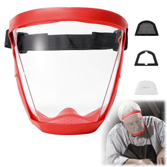 Protective Shield Anti Fog Adult Shield, Plastic Face Shield Visor, Semi-Enclosed Design, for Safety, Style D, Clear Visor, By Kingtowag