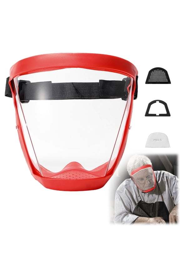 Protective Shield Anti Fog Adult Shield, Plastic Face Shield Visor, Semi-Enclosed Design, for Safety, Style D, Clear Visor, By Kingtowag