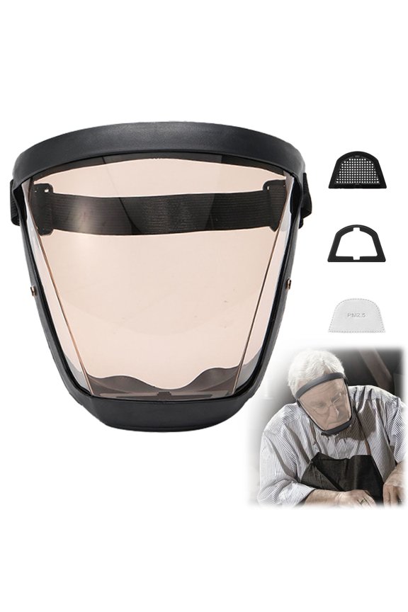 Protective Shield Anti Fog Adult Shield, Plastic Face Shield Visor, Semi-Enclosed Design, for Safety, Style F, Clear Visor, By Kingtowag