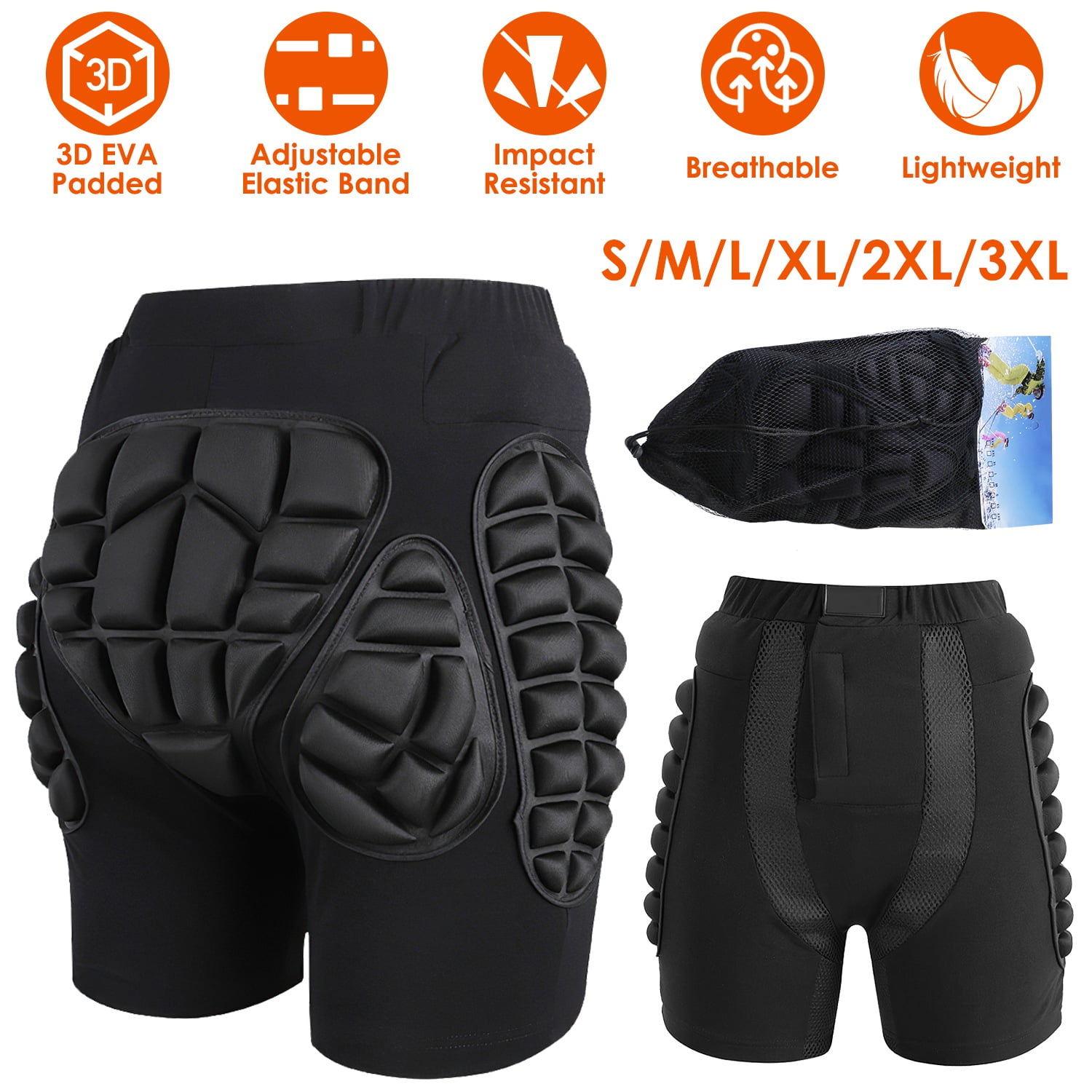  Panitay 2 Pcs Eva Protective Padded Shorts 3D Butt
