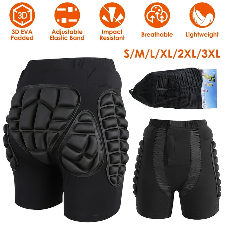  Hip Butt Protective Gear Impact Shorts Skate Compression Shorts  Butt Protection, Hip Protector Underwear Black S : Sports & Outdoors