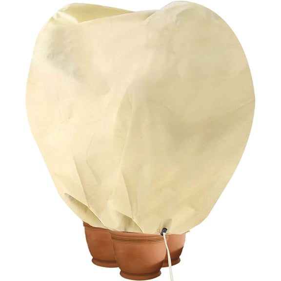 Protective Shrub Jacket, Freeze Protection for Outdoor Plants, Thickened Winter Covers with Adjustable Hem Rope, Non-Woven Fabric Frost Blankets for Snow, Frost, Wind, Dust,