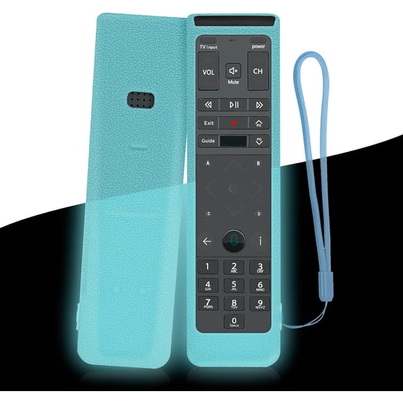 Protective Silicone Case for XFinity Comcast XR15 Voice Remote Control | Silicone Remote Cover Sleeve for XFinity Remote Shockproof Waterproof Anti-Slip with Lanyard (Glow in Dark Blue)