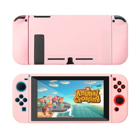 Protective Silicone Case for Nintendo Switch, Grip Cover with Protector, 2 Storage Slots for Game Cards, Shock-Absorption & Anti-Scratch