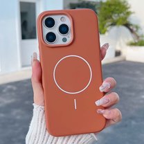 Protective Silicone Case For iPhone 16e | Magnetic Charging Compatible with MagSafe – Slim Lightweight Shockproof Bumper Cover with Raised Edges, Anti-Scratch Rubber Case, Brown