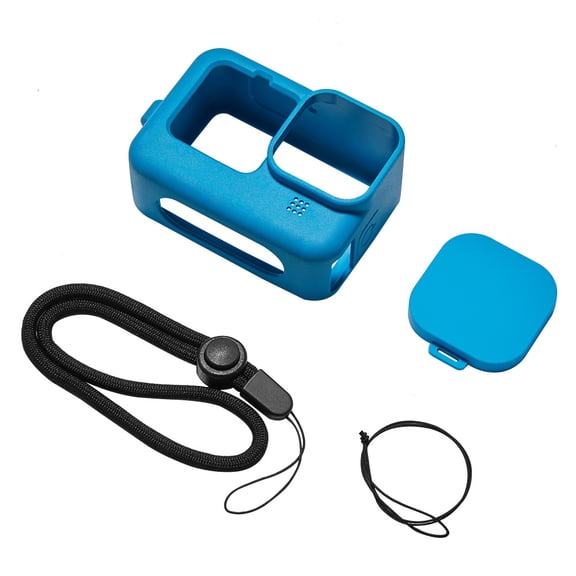 Protective Silicone Sleeve Case for GoPro Hero 10/9 Black with Lanyard&amp;Lens Cap
-Blue